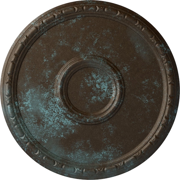 Ekena Millwork Odessa Bead & Barrel Ceiling Medallion (Canopies up to 5"), 19 3/4"OD x 1 3/8"P, Bronze Blue Patina CM20ODBBS - main